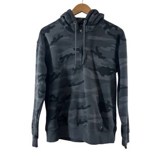 Vixxon Ground Up Customs Womens M Camo Hoodie Charcoal Black Fleece Pullover